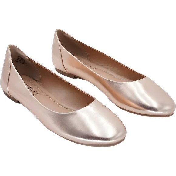 Journee Collection Metallic Ballet Flats Rose Gold - Women's US 8.5 N - Picture 4 of 6